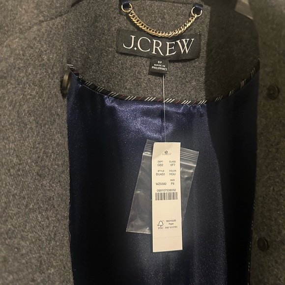 J. Crew Gray Pea Coat with Gold Buttons - Picture 2 of 5